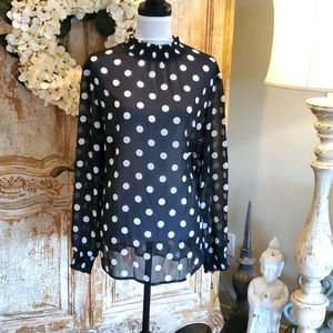 New with Tags Torrid Black with White Polka Dots Blouse Size 18-20